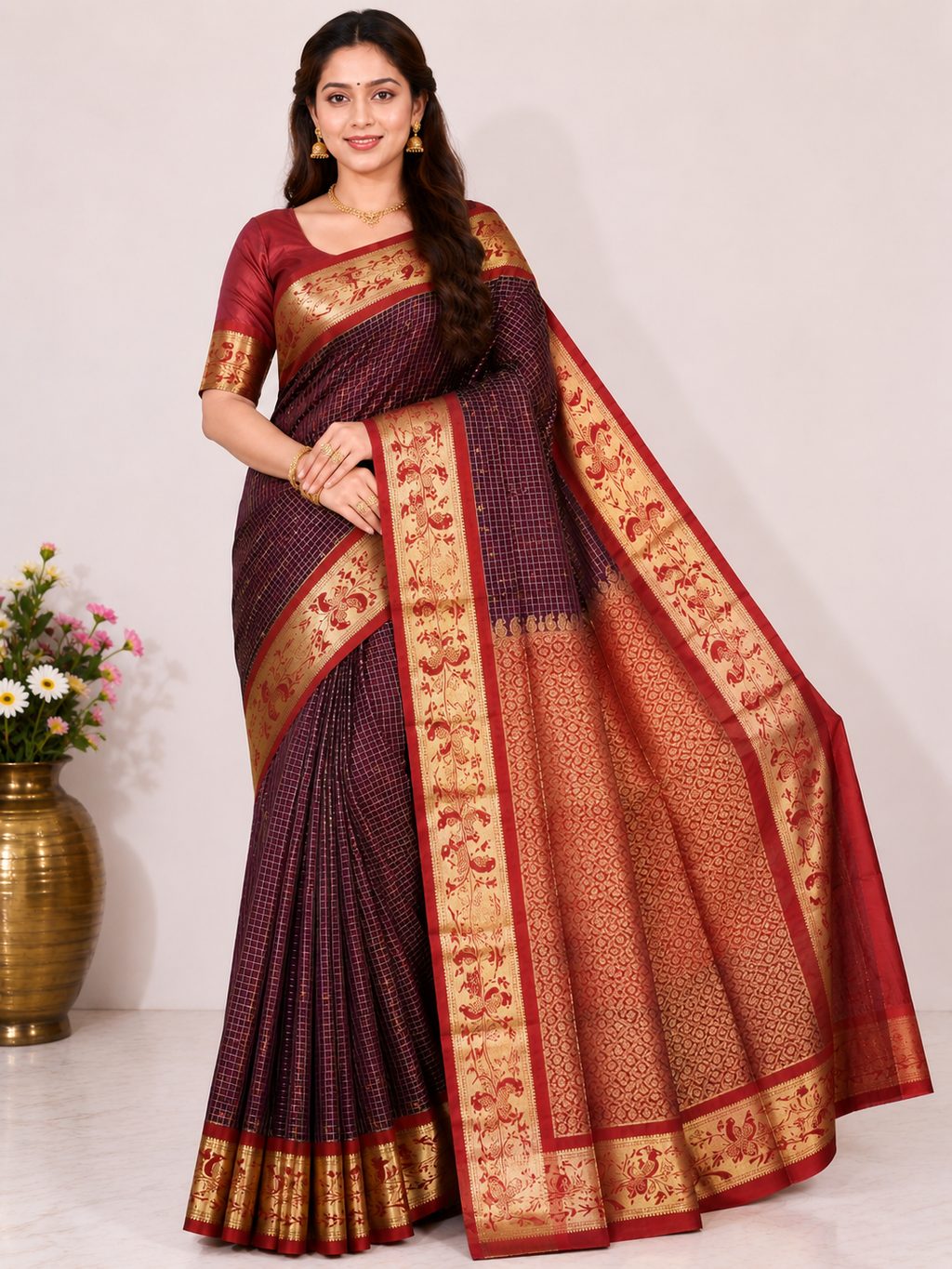 Kanchipuram silk saree.