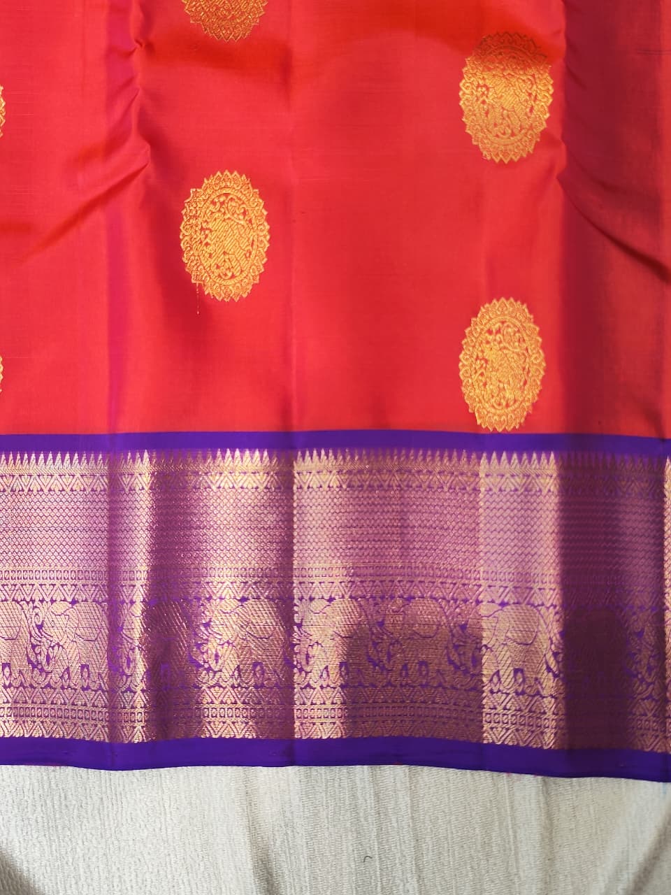 Kanchipuram checks silk saree