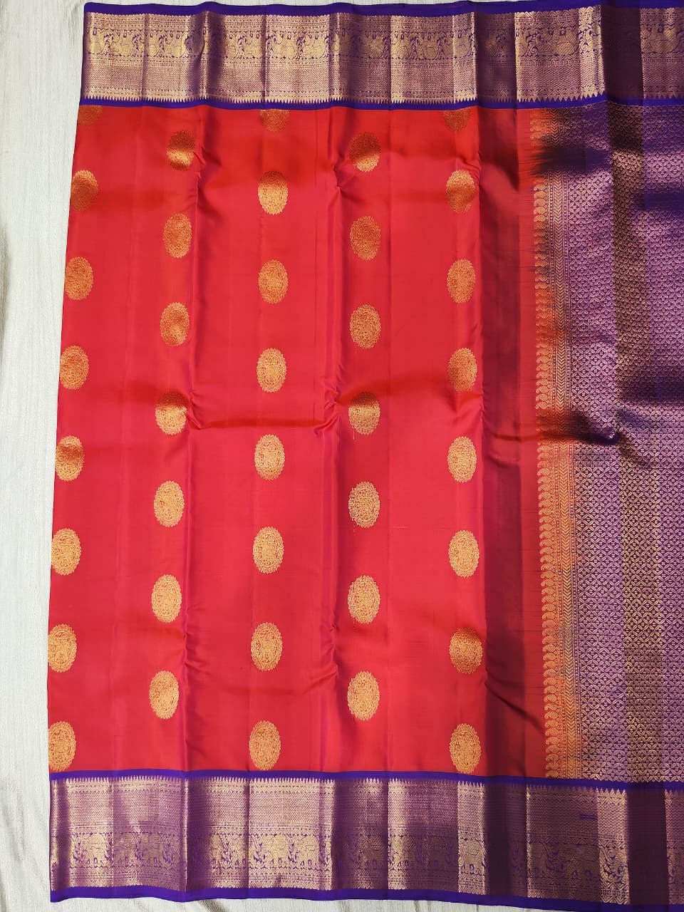Kanchipuram checks silk saree