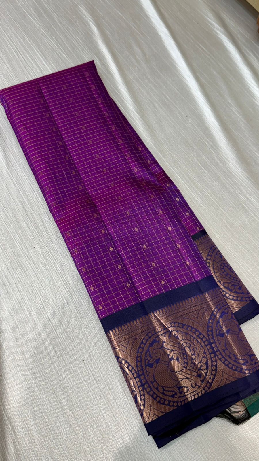 Kanchipuram checks silk saree