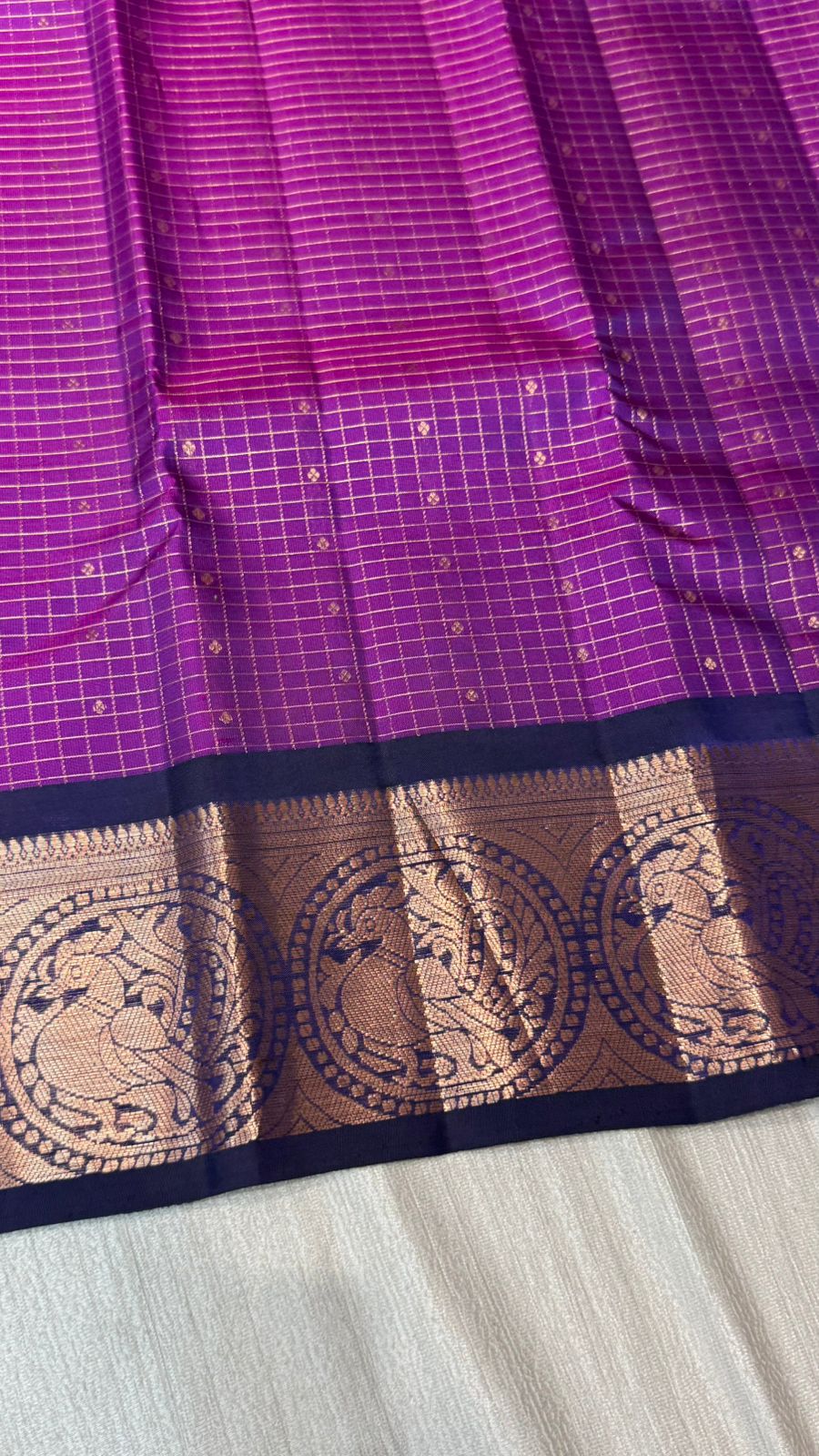 Kanchipuram checks silk saree