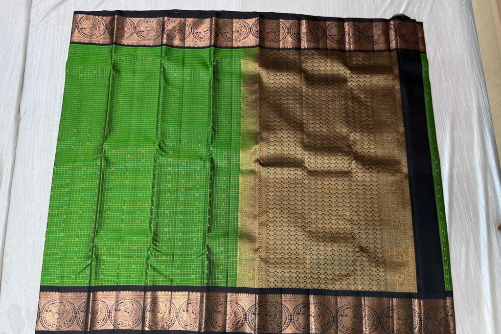 Kanchipuram checks silk saree