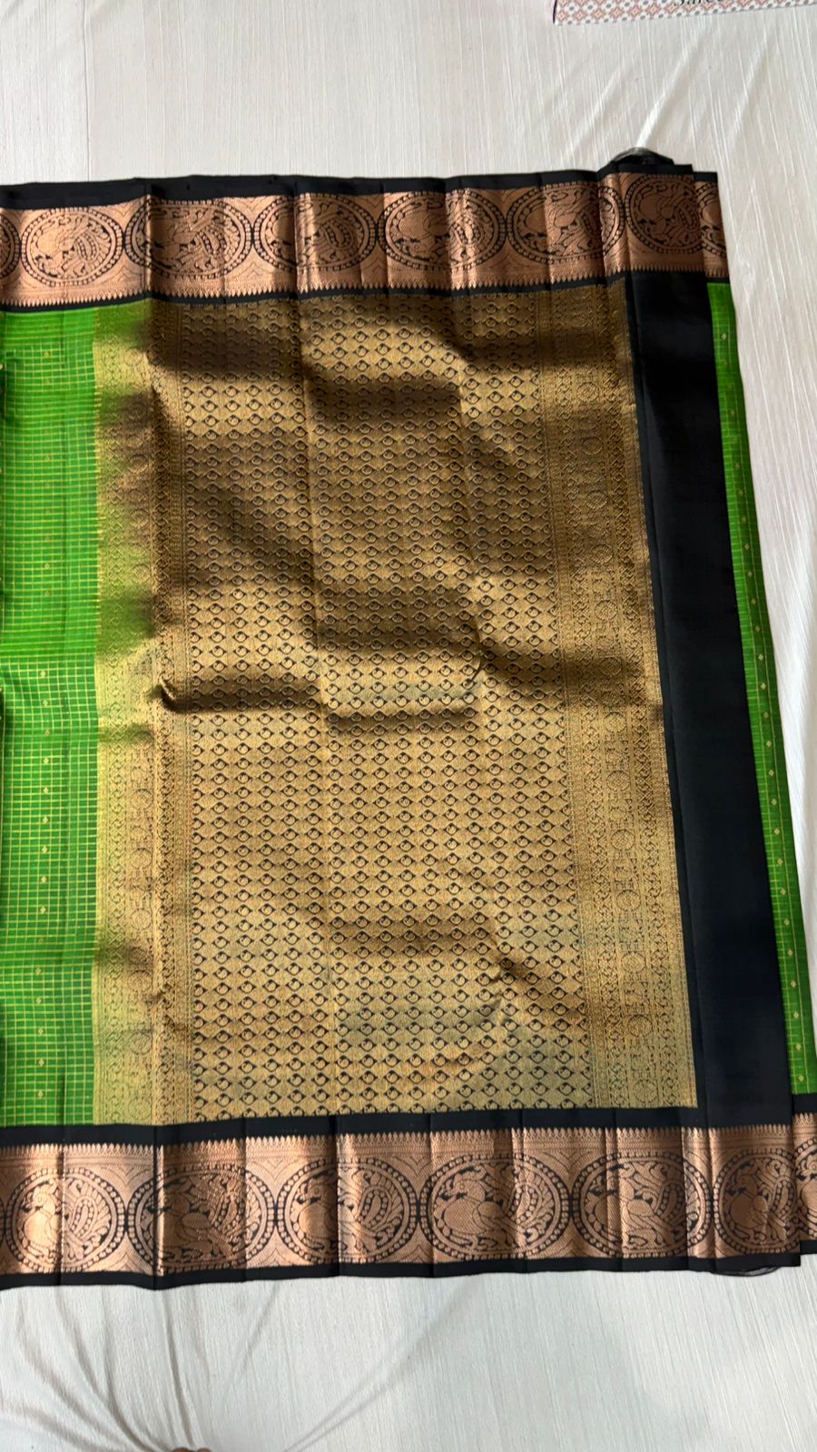 Kanchipuram checks silk saree