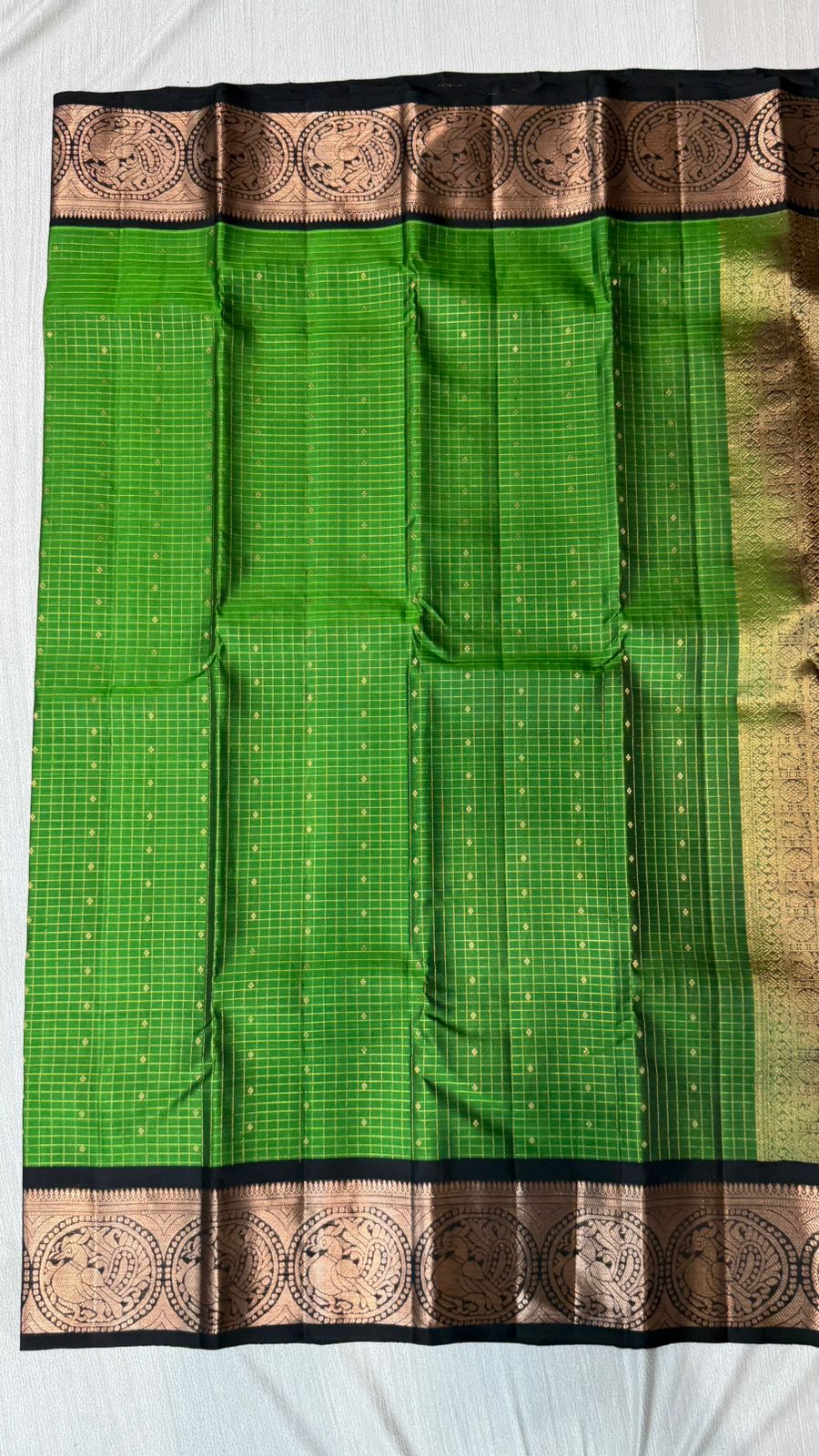 Kanchipuram checks silk saree