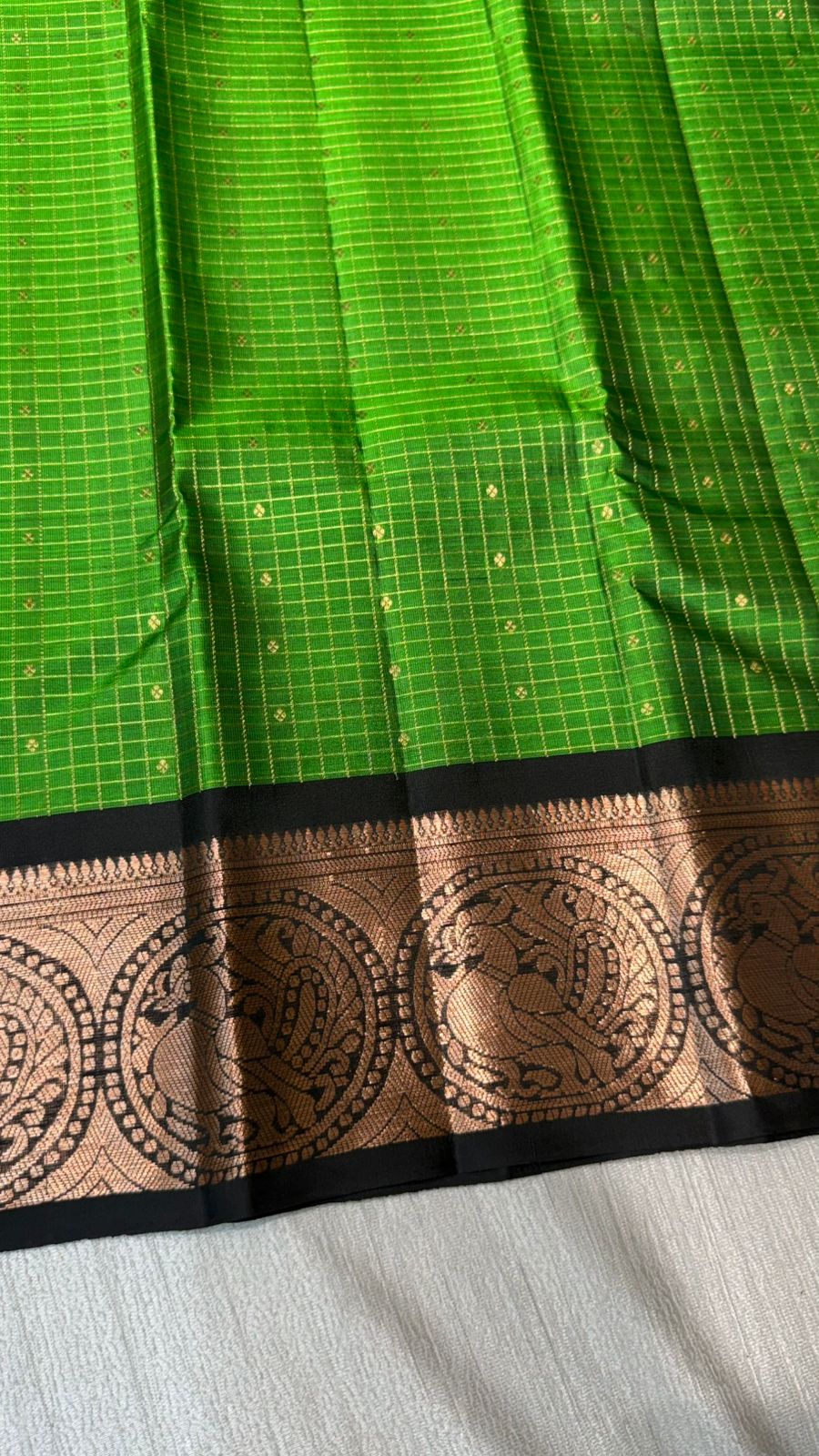 Kanchipuram checks silk saree