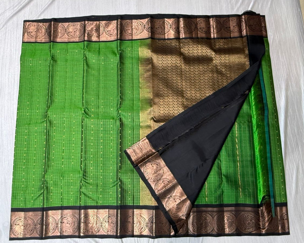 Kanchipuram checks silk saree