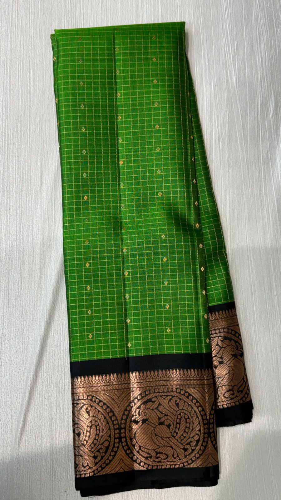 Kanchipuram checks silk saree
