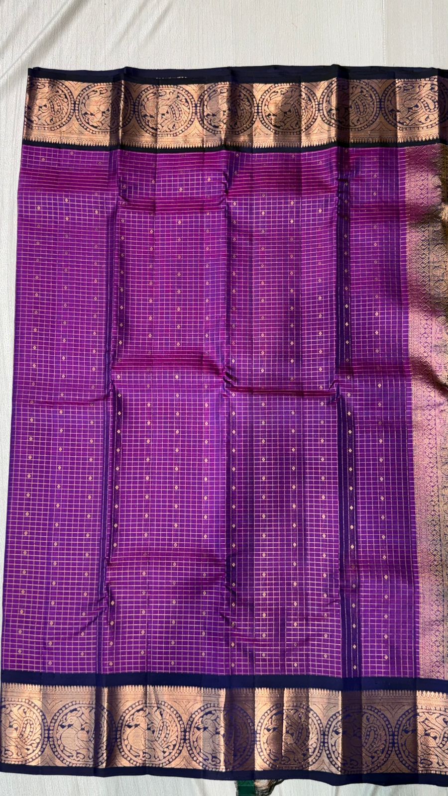 Kanchipuram checks silk saree