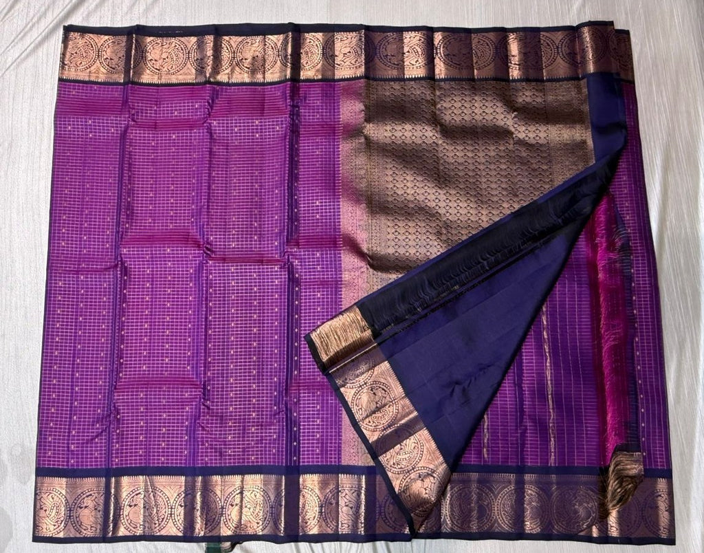 Kanchipuram checks silk saree