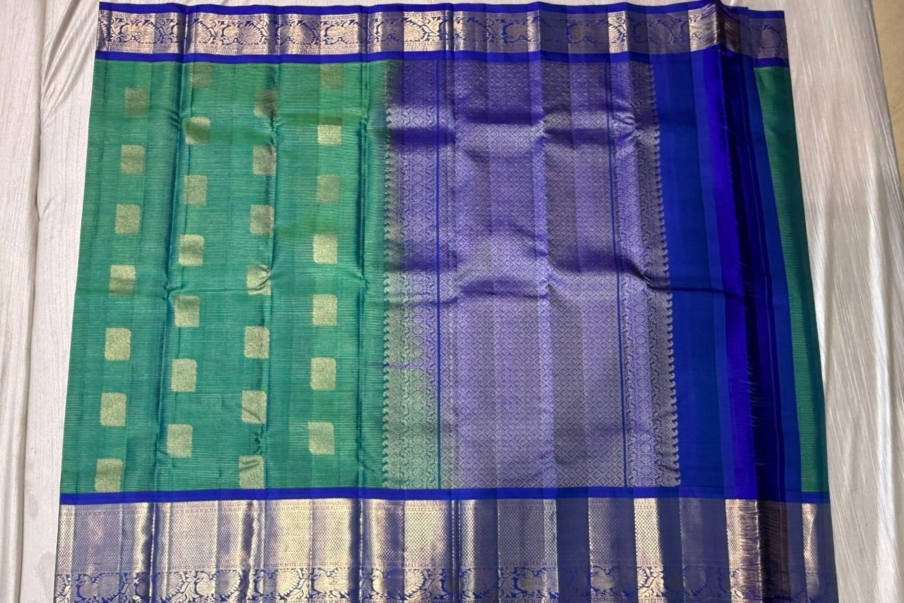 Kanchipuram checks silk saree
