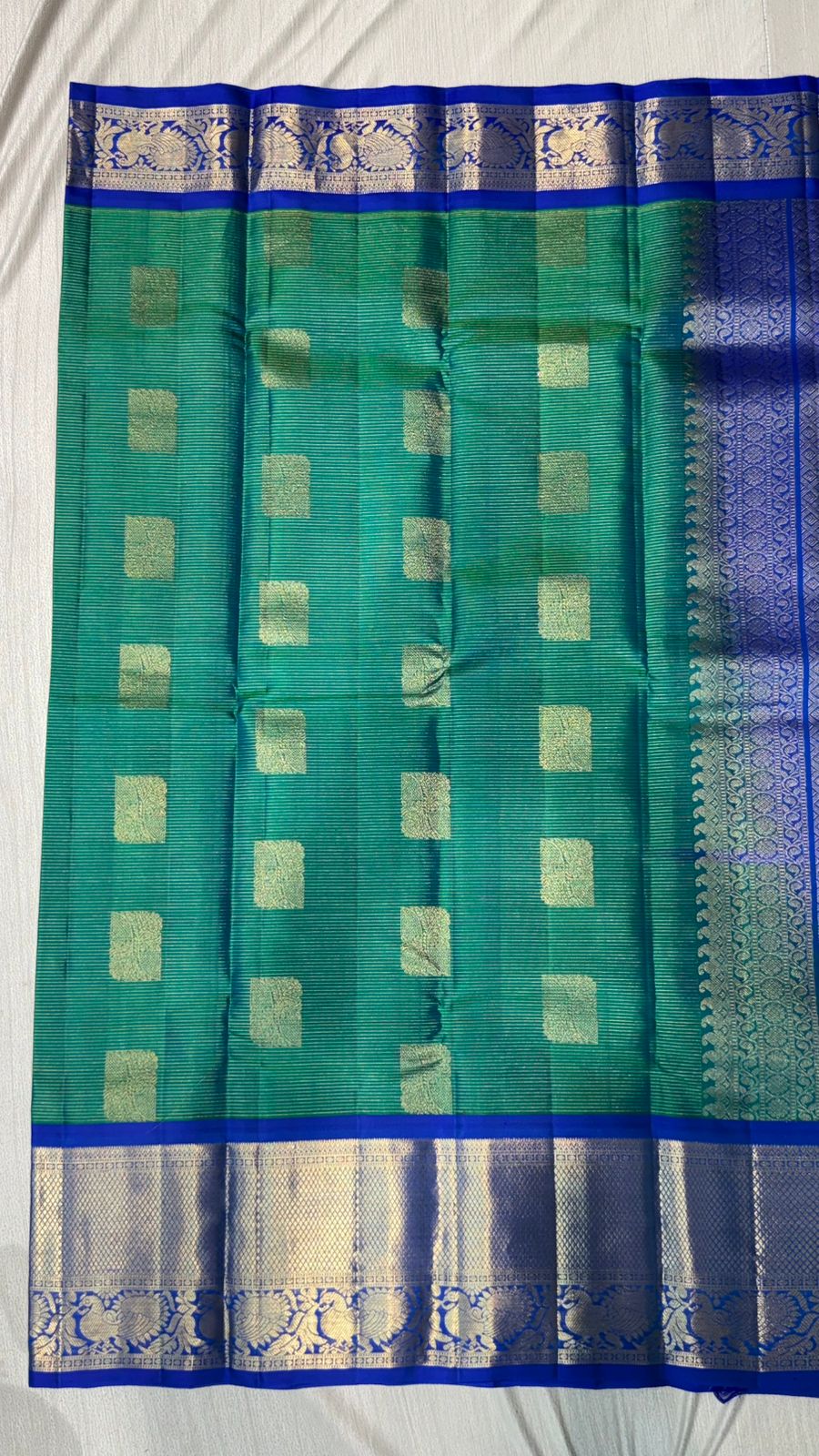 Kanchipuram checks silk saree