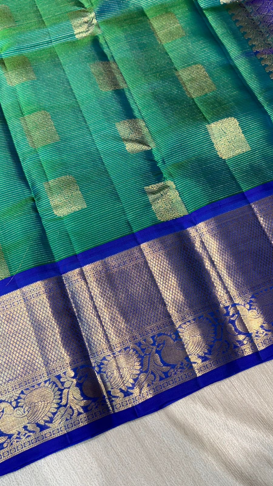 Kanchipuram checks silk saree