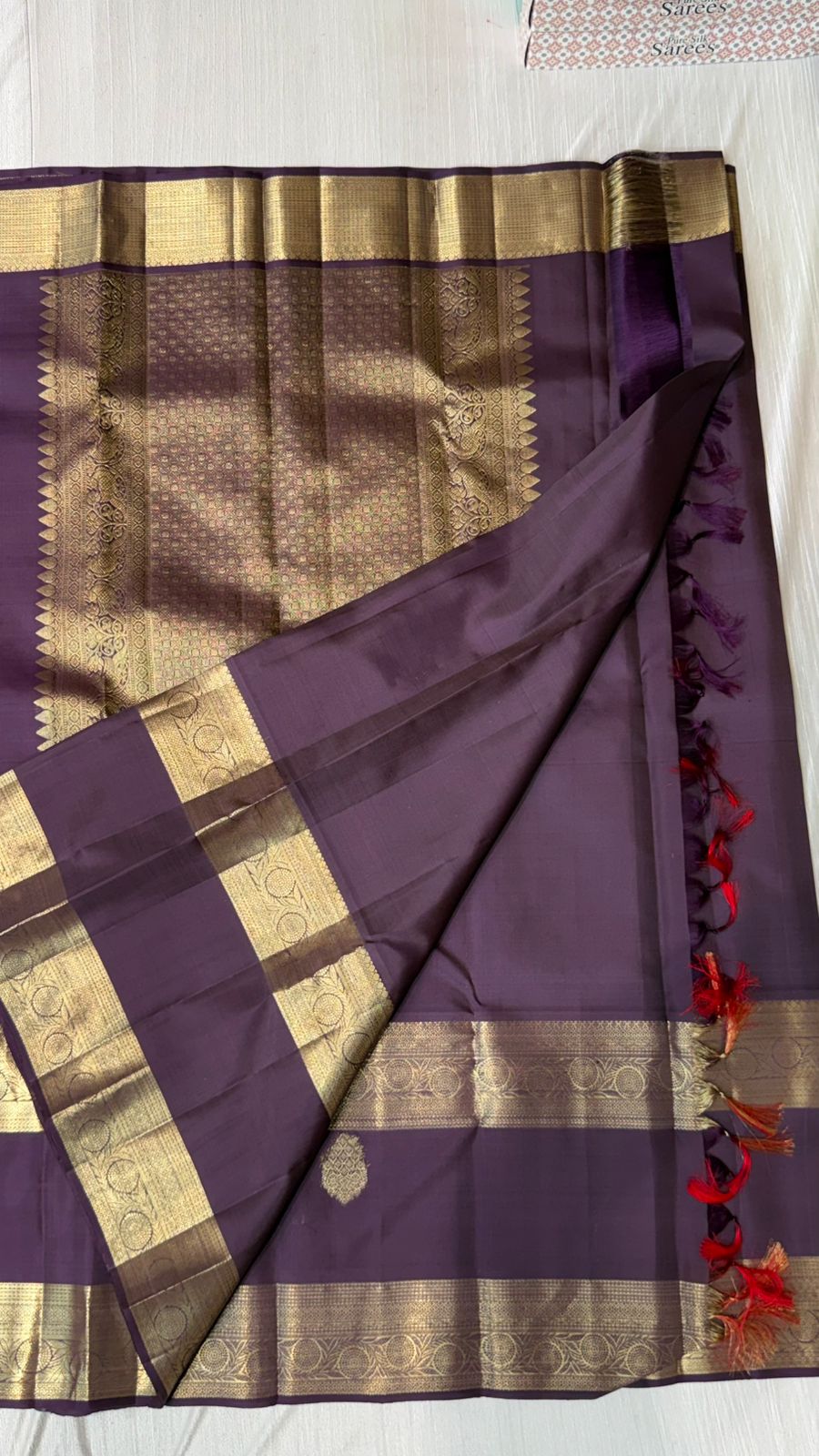 Kanchipuram gap border silk saree