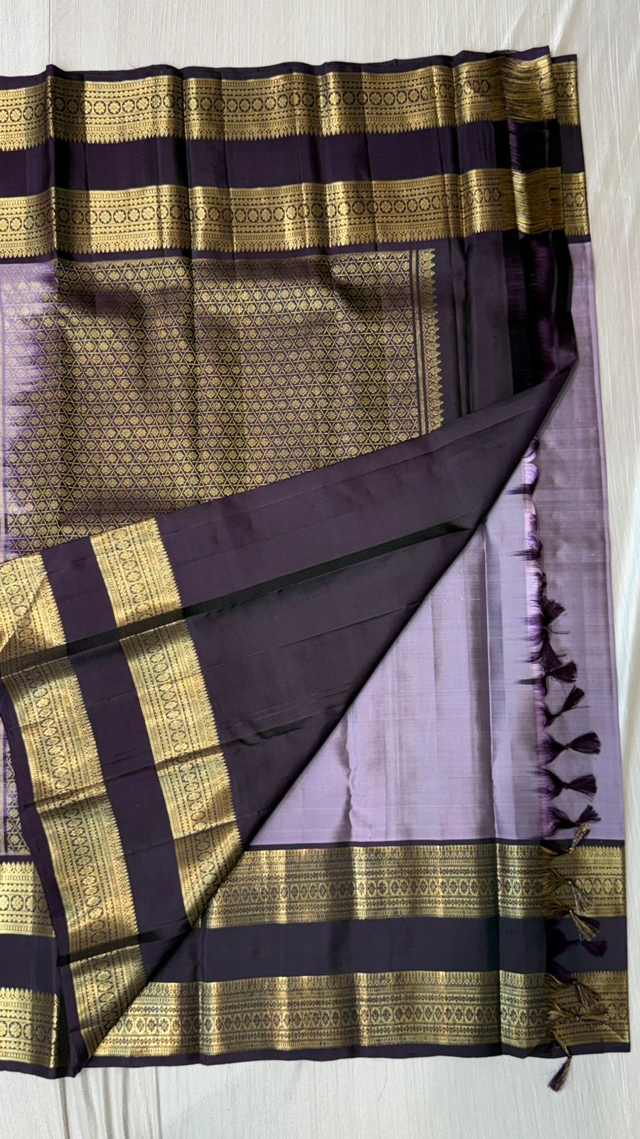 Kanchipuram gap border silk saree
