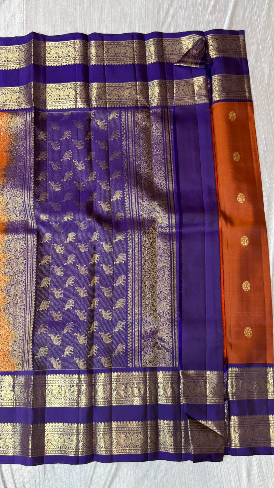 Kanchipuram gap border saree