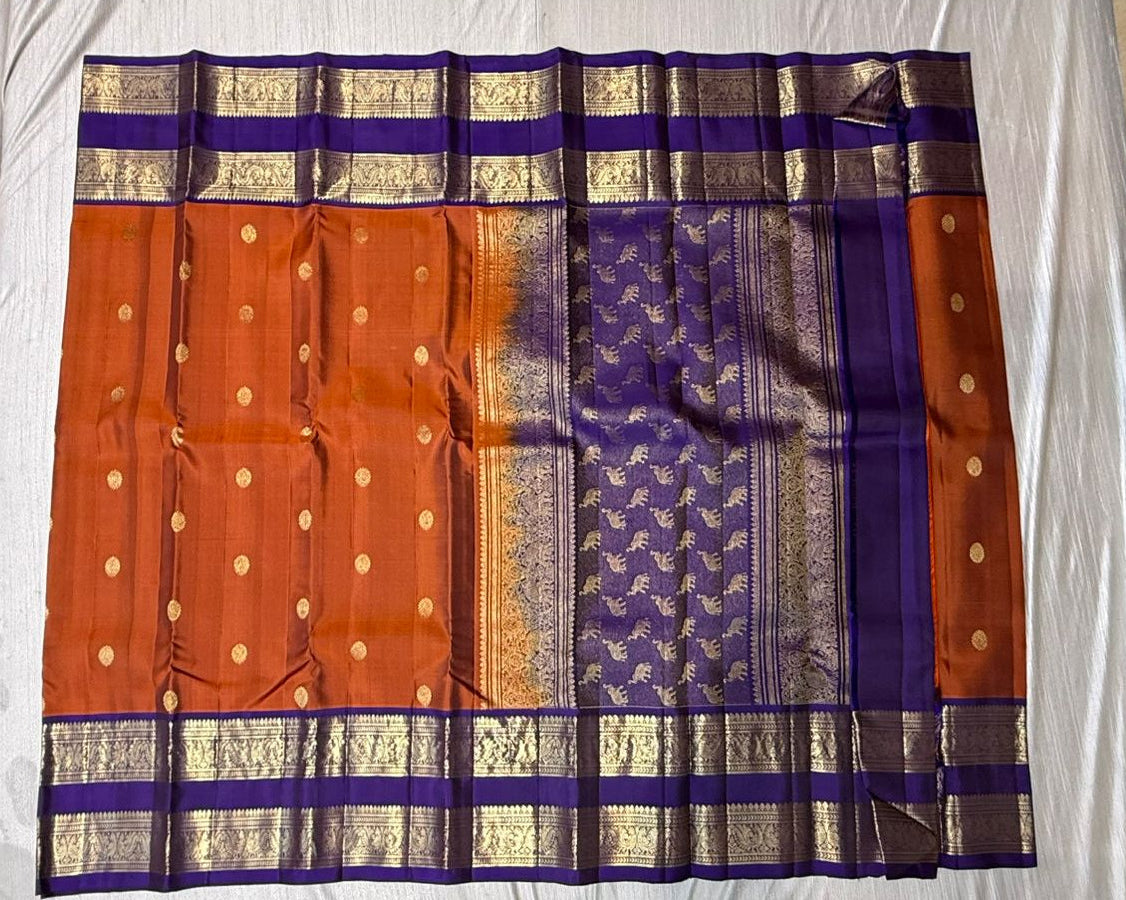 Kanchipuram gap border saree