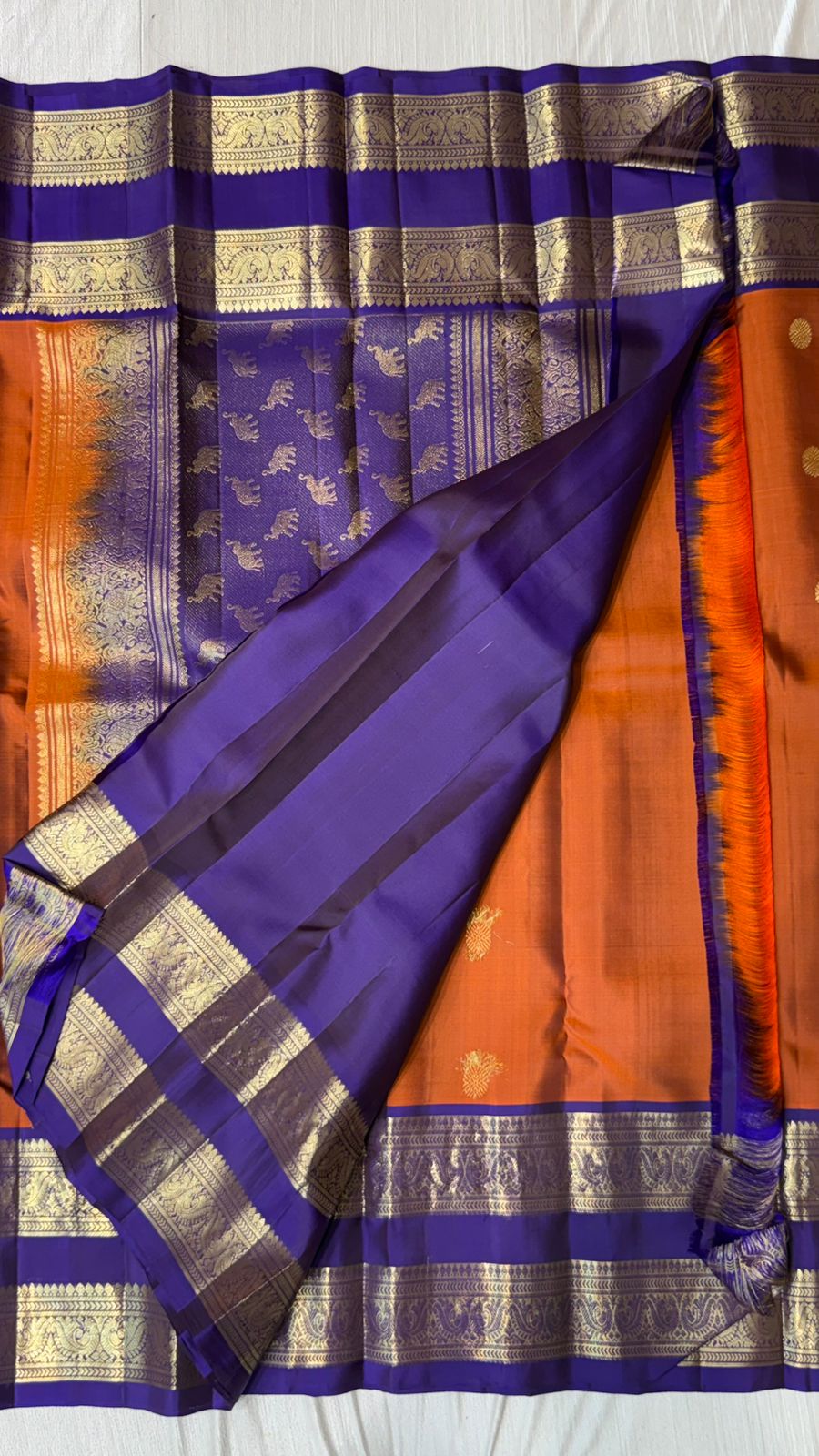 Kanchipuram gap border saree