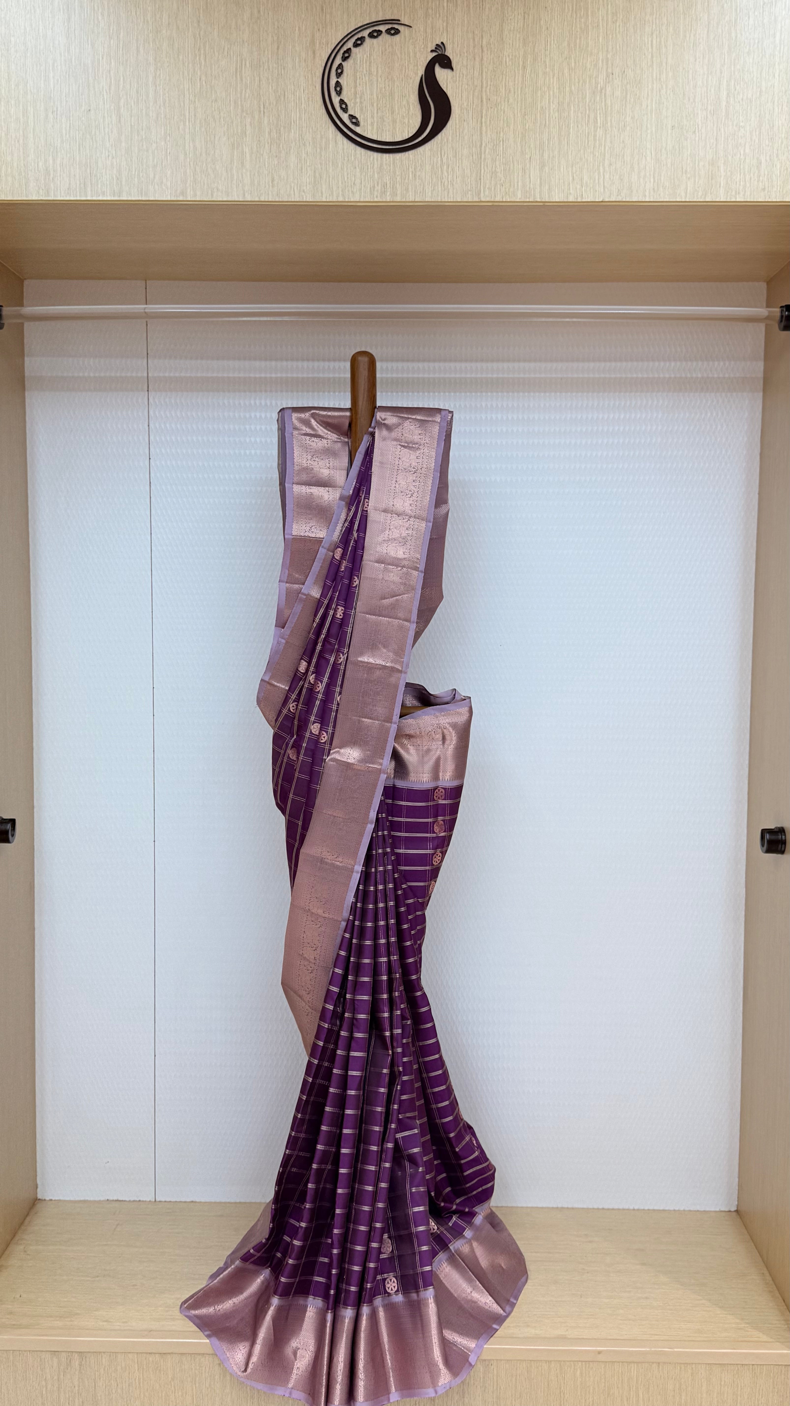 Light Weight Kanchi Pattu-Small Checks